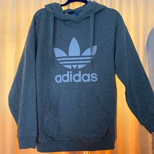 Adidas grey trefoil hoodie